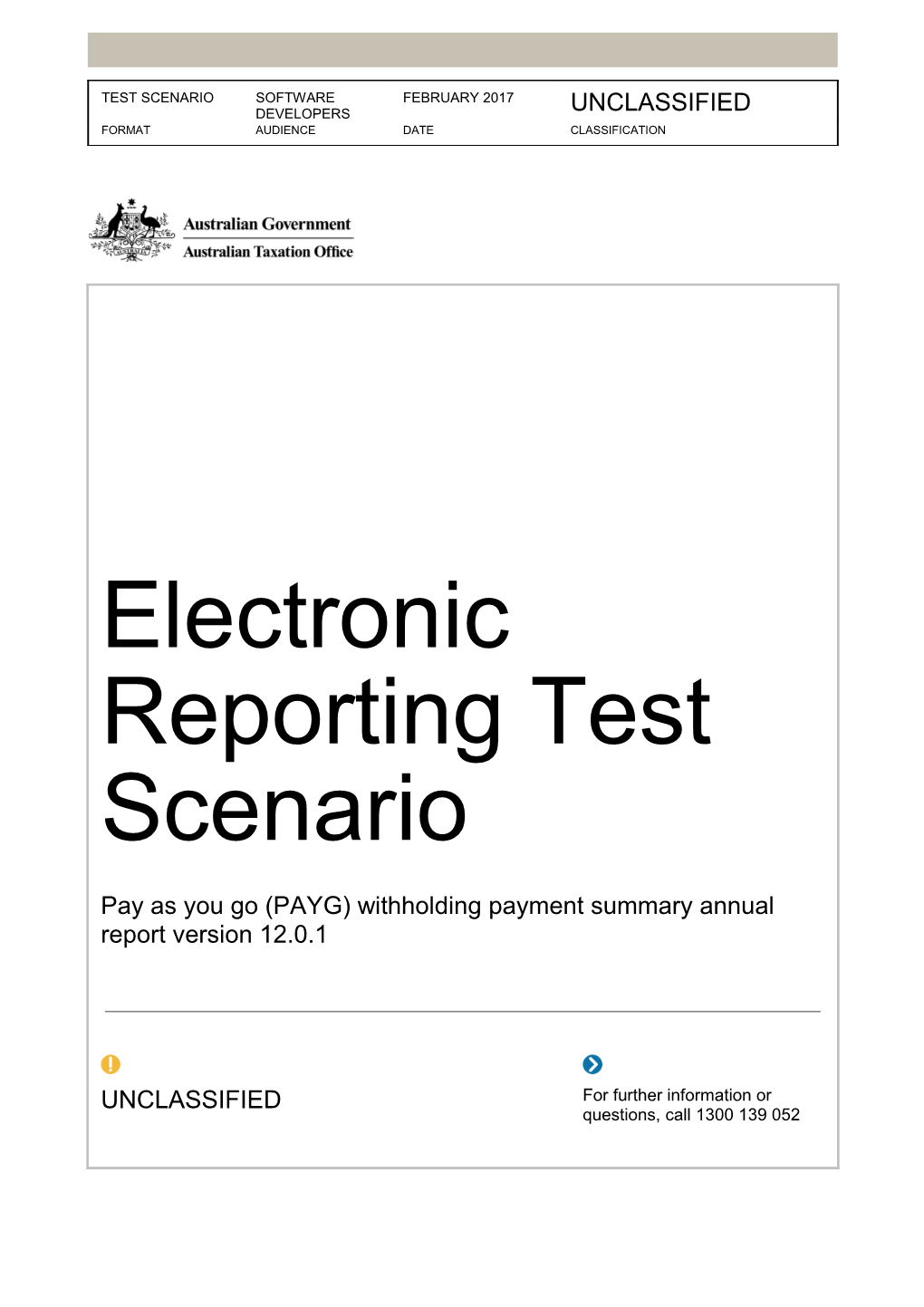 Electronic Reporting Test Scenario - Payg Witholding Payment Summary Annual Report V10