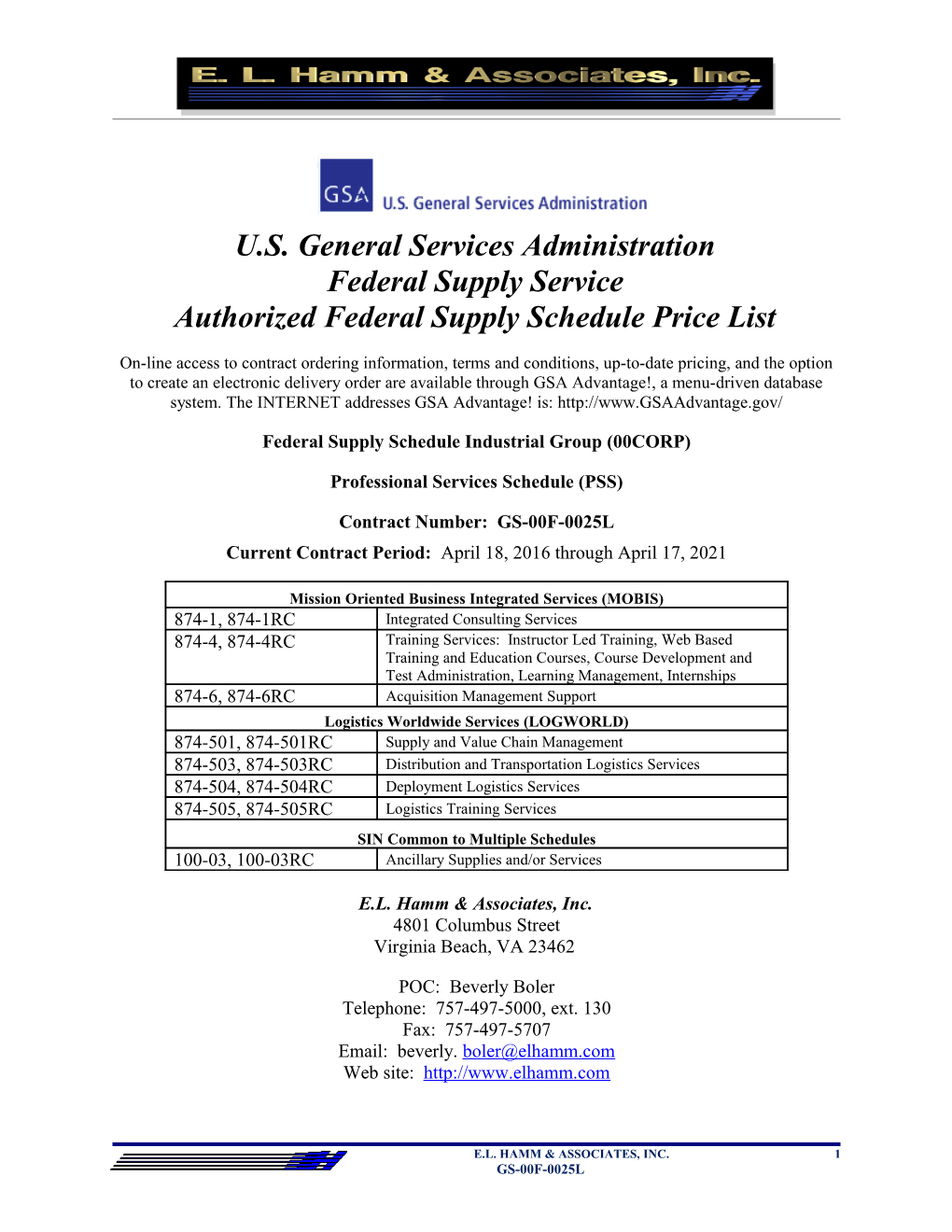 Authorized Federal Supply Schedule Price List s14