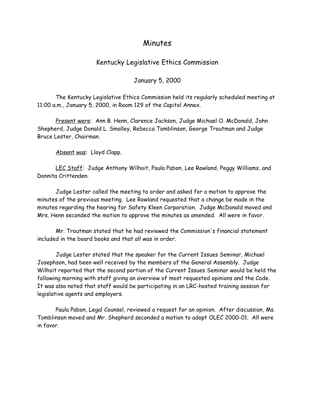 Kentucky Legislative Ethics Commission