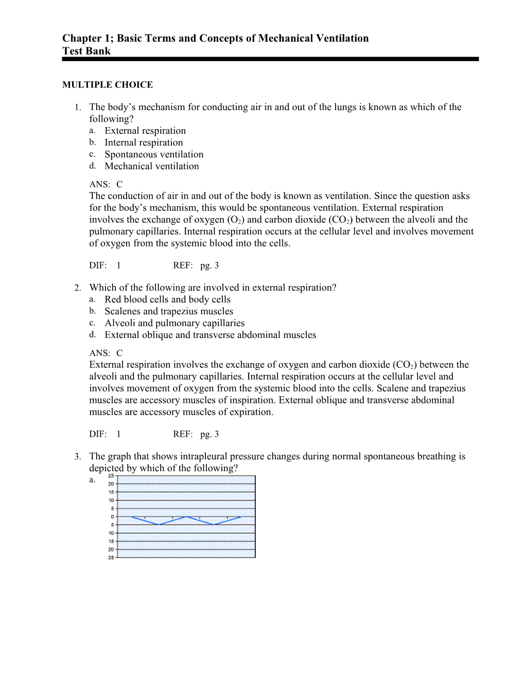 Chapter 1; Basic Terms and Concepts of Mechanical Ventilation