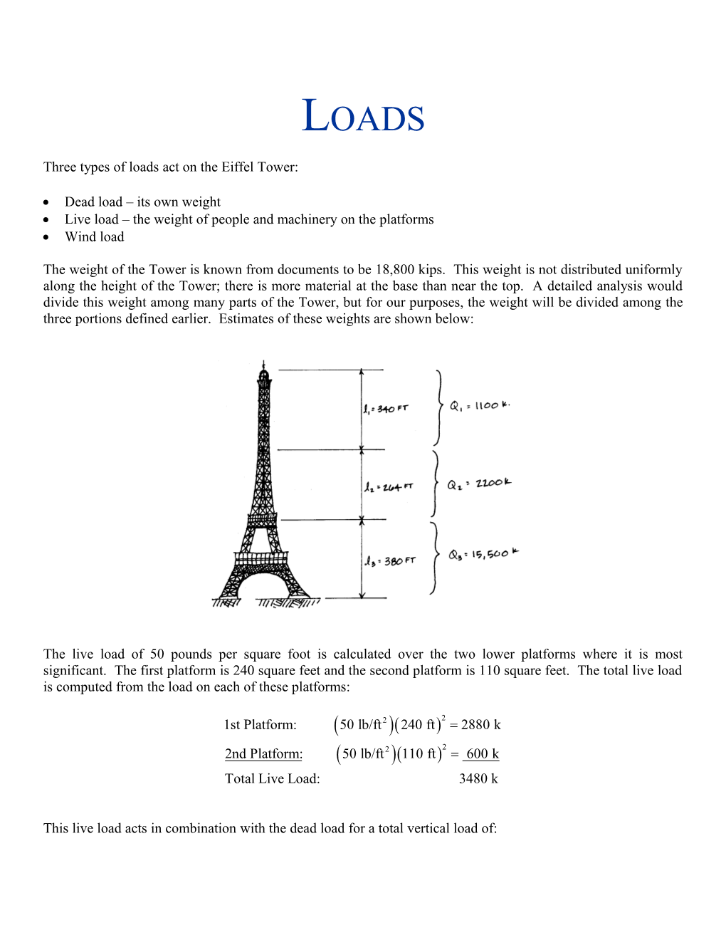 Eiffel Tower: Loads