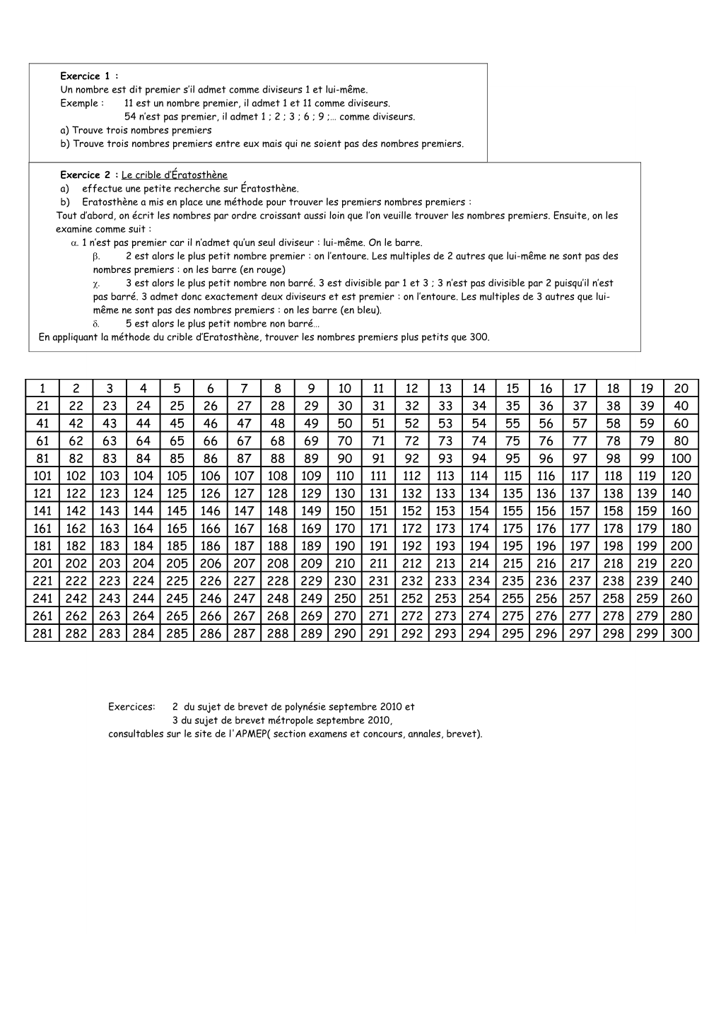 Consultables Sur Le Site De L'apmep( Section Examens Et Concours, Annales, Brevet)