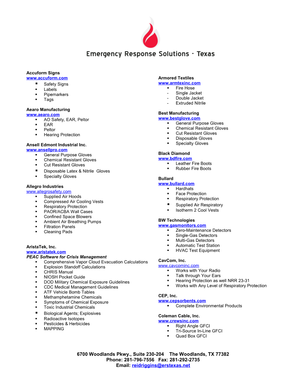 Emergency Response Solutions - Texas