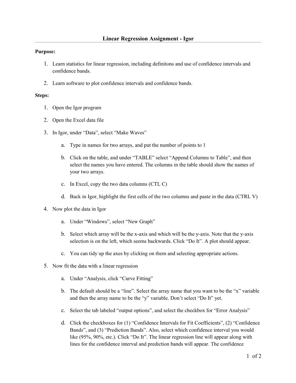 Linear Regression Assignment - Igor