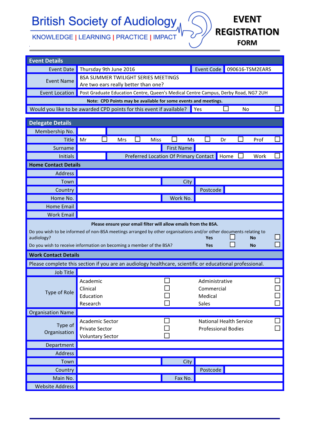 Membership Application Form - 2013/2014