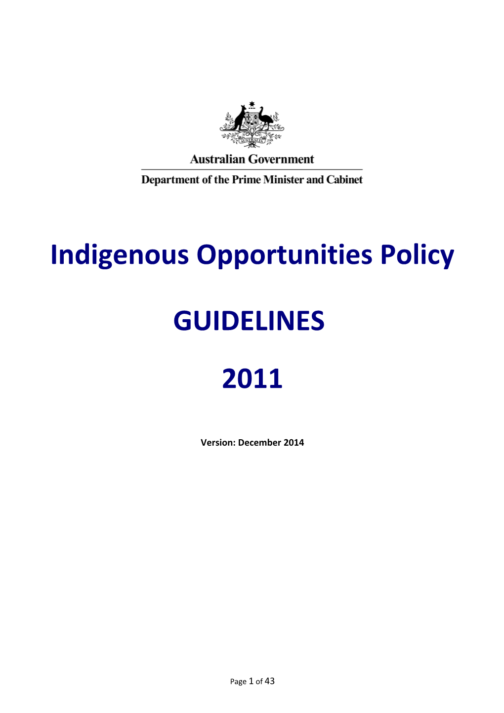 Indigenous Opportunities Policy