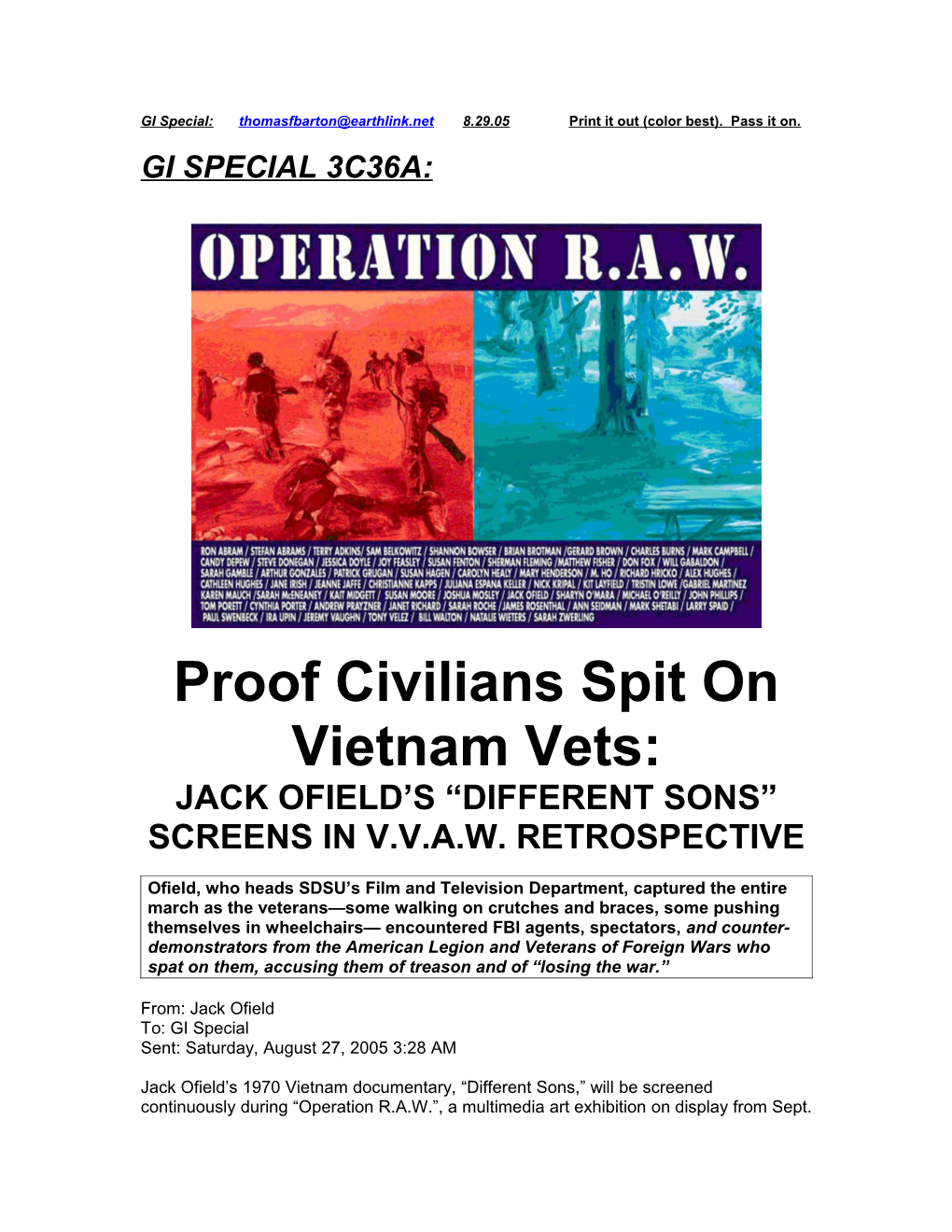 Proof Civilians Spit on Vietnam Vets