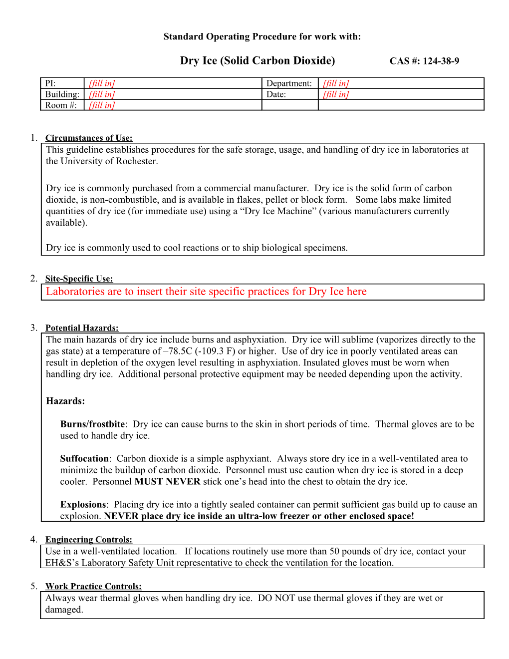 Osmium Tetroxide SOP Template