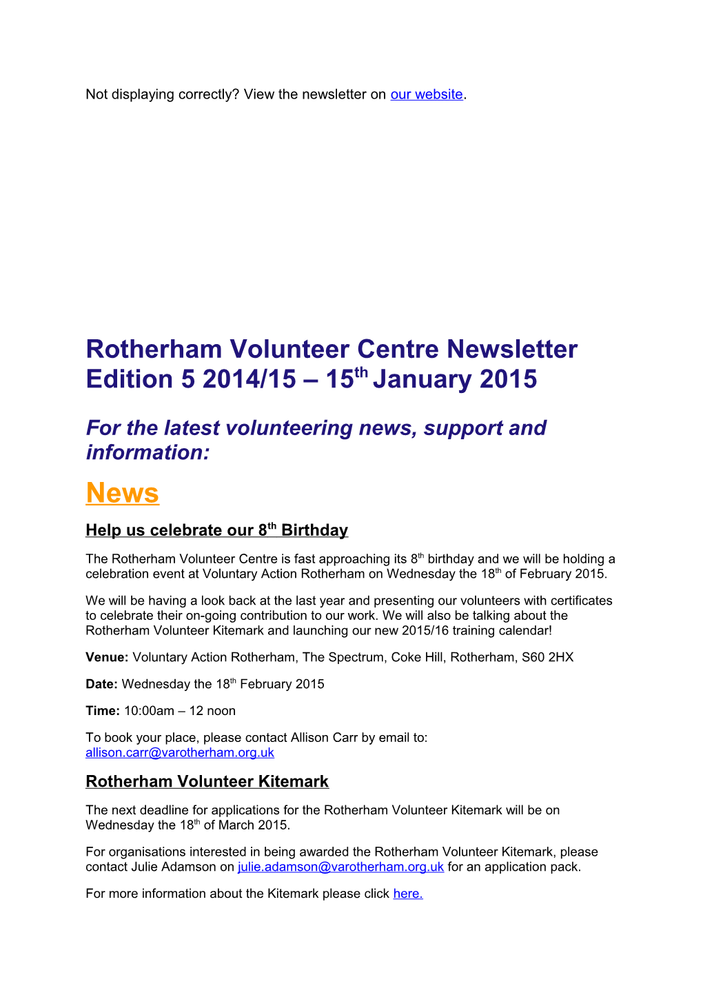 For the Latest Volunteering News, Support and Information