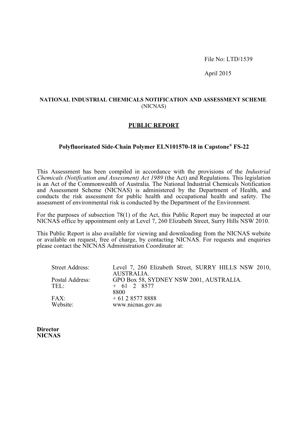 National Industrial Chemicals Notification and Assessment Scheme s3