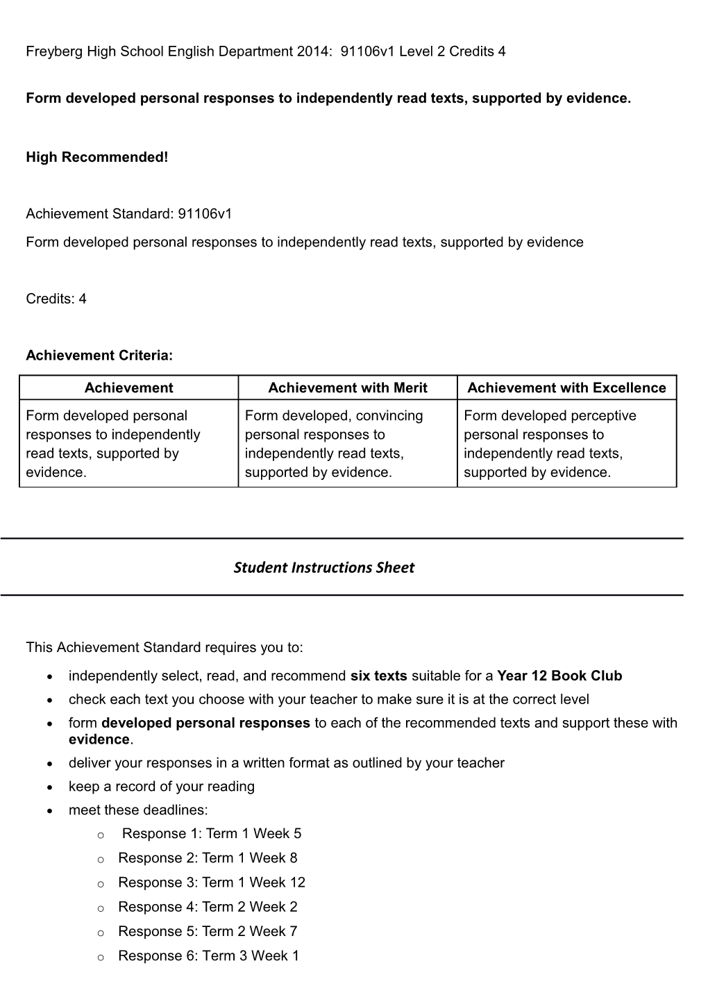 Form Developed Personal Responses to Independently Read Texts, Supported by Evidence