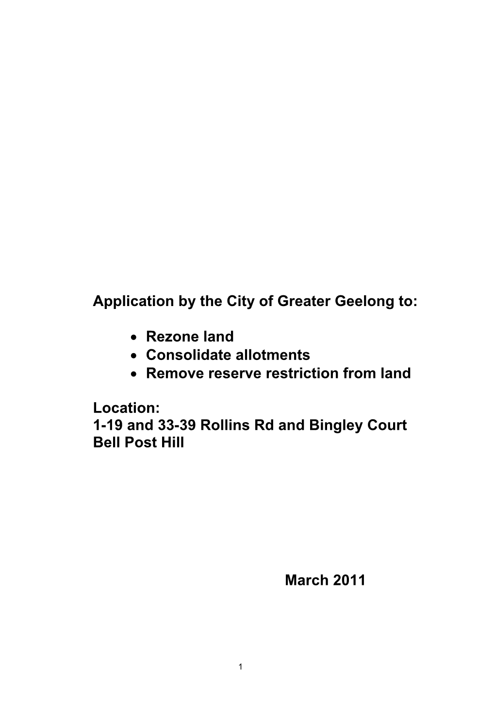 Application by the City of Greater Geelong To