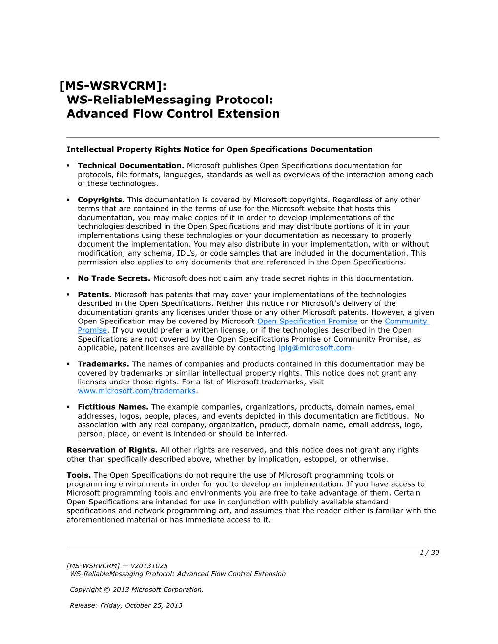 Intellectual Property Rights Notice for Open Specifications Documentation s9