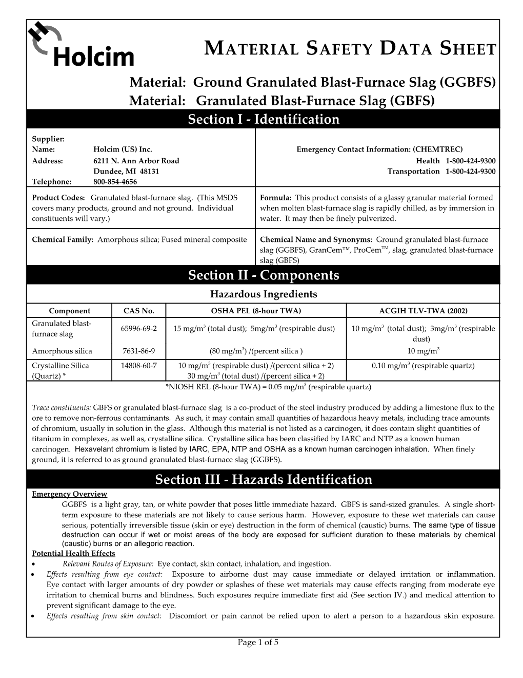 Material Safety Data Sheet s57