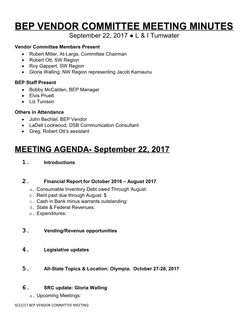 Vendor Committee Meeting Minutes s1