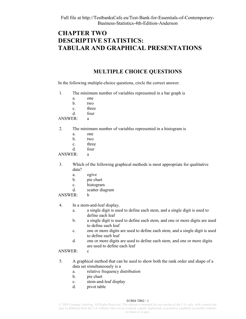 Tabular and Graphical Presentations