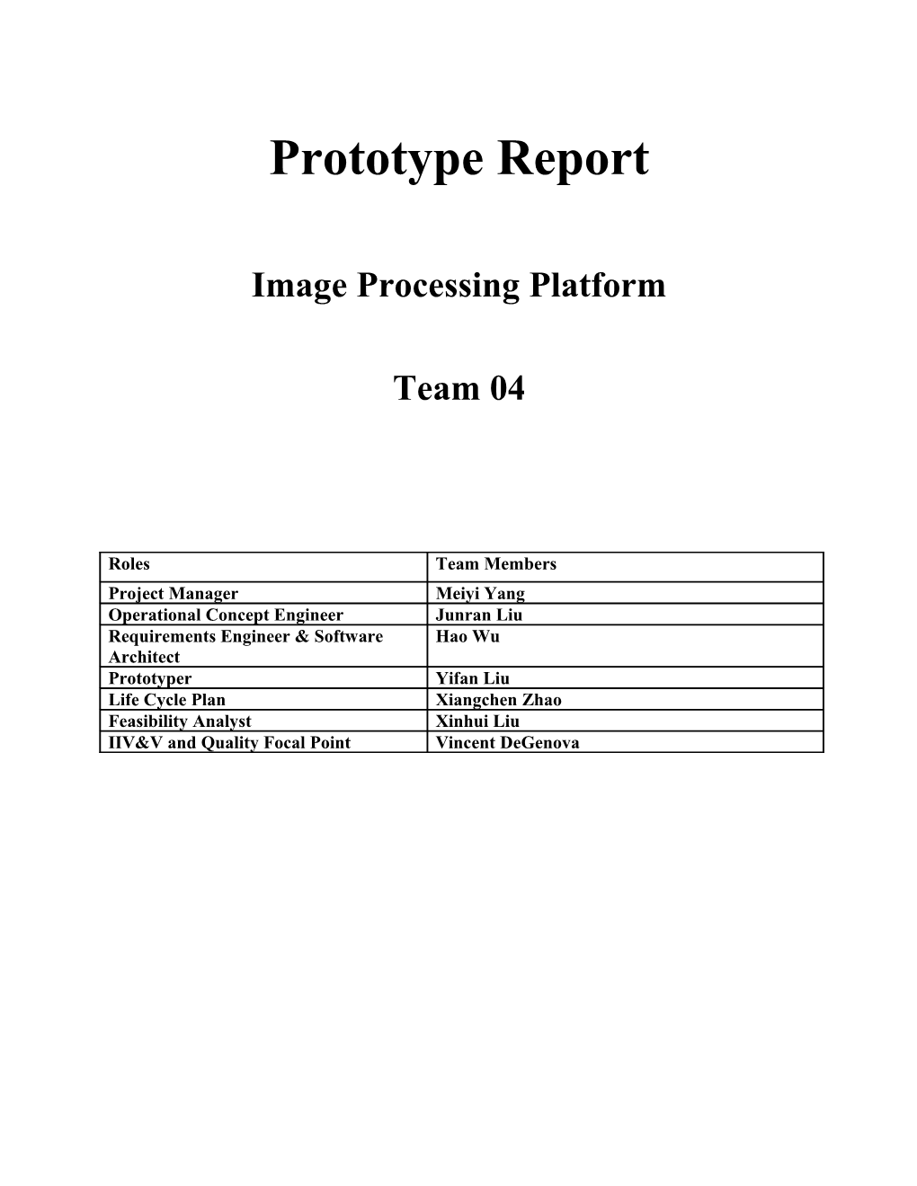 Prototype Report