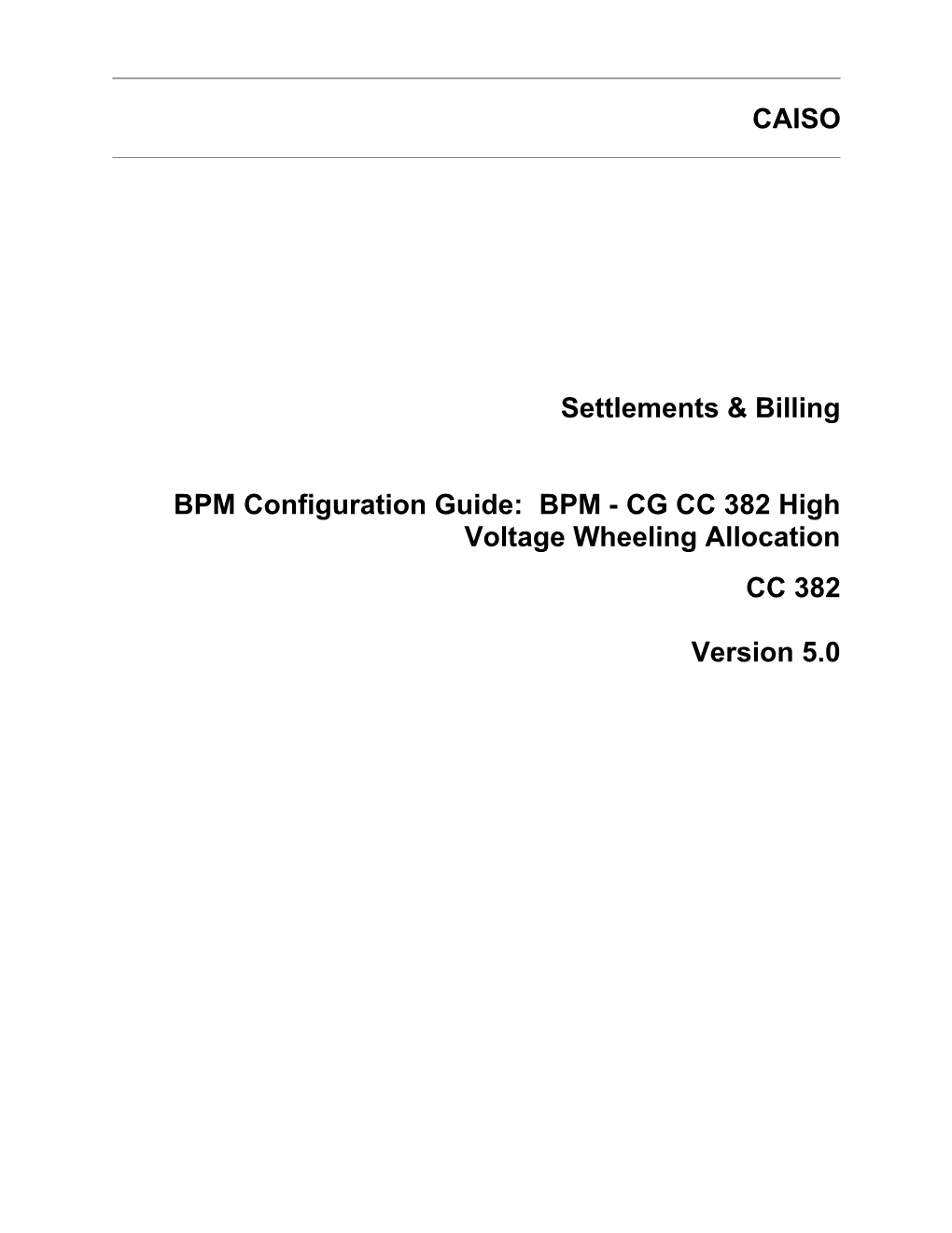 BPM - CG CC 382 High Voltage Wheeling Allocation