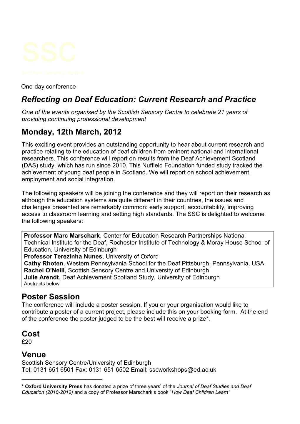 Reflecting on Deaf Education: Current Research and Practice