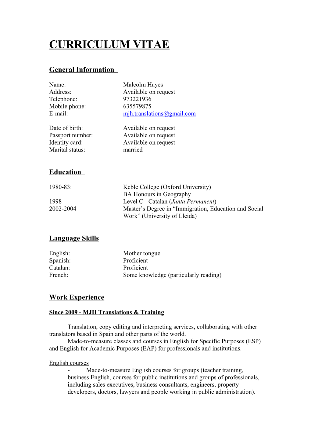 Curriculum Vitae s94