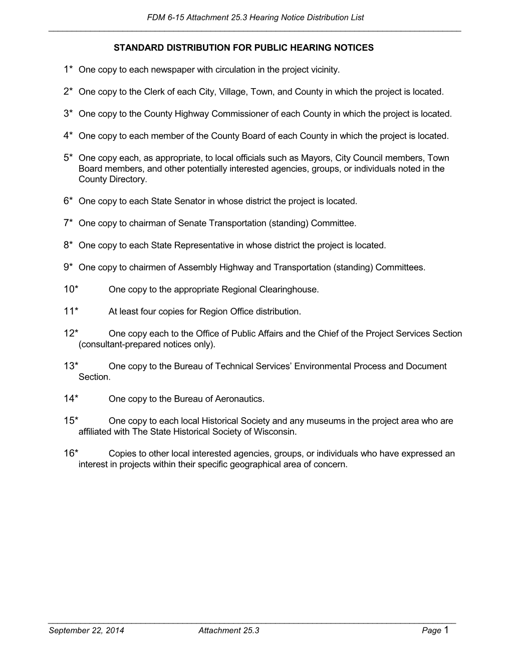 FDM 6-15 Attachment 25.3 Hearing Notice Distribution List