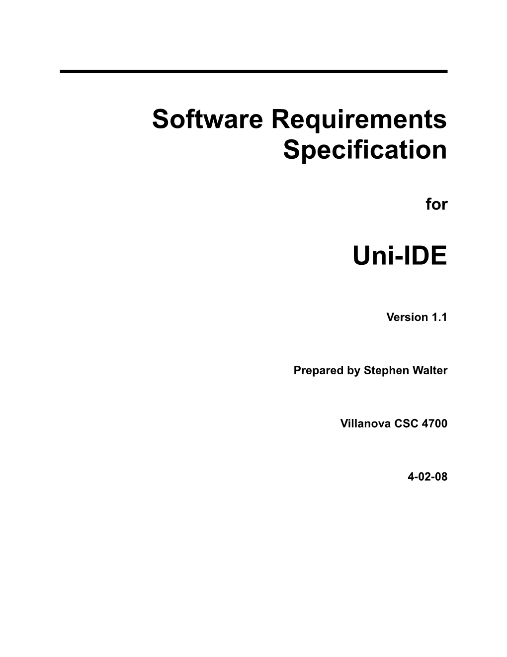 IEEE Software Requirements Specification Template