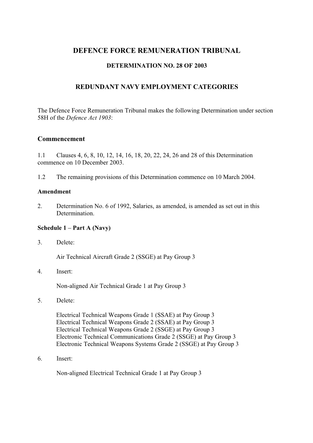 Defence Force Remuneration Tribunal s3