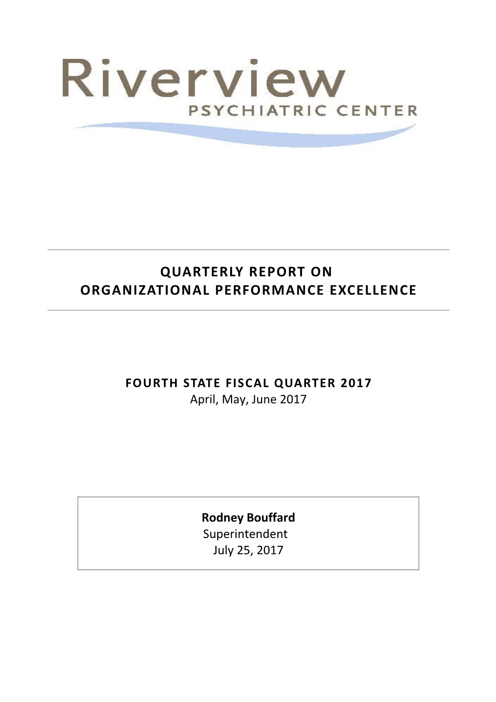 Quarterly Report On