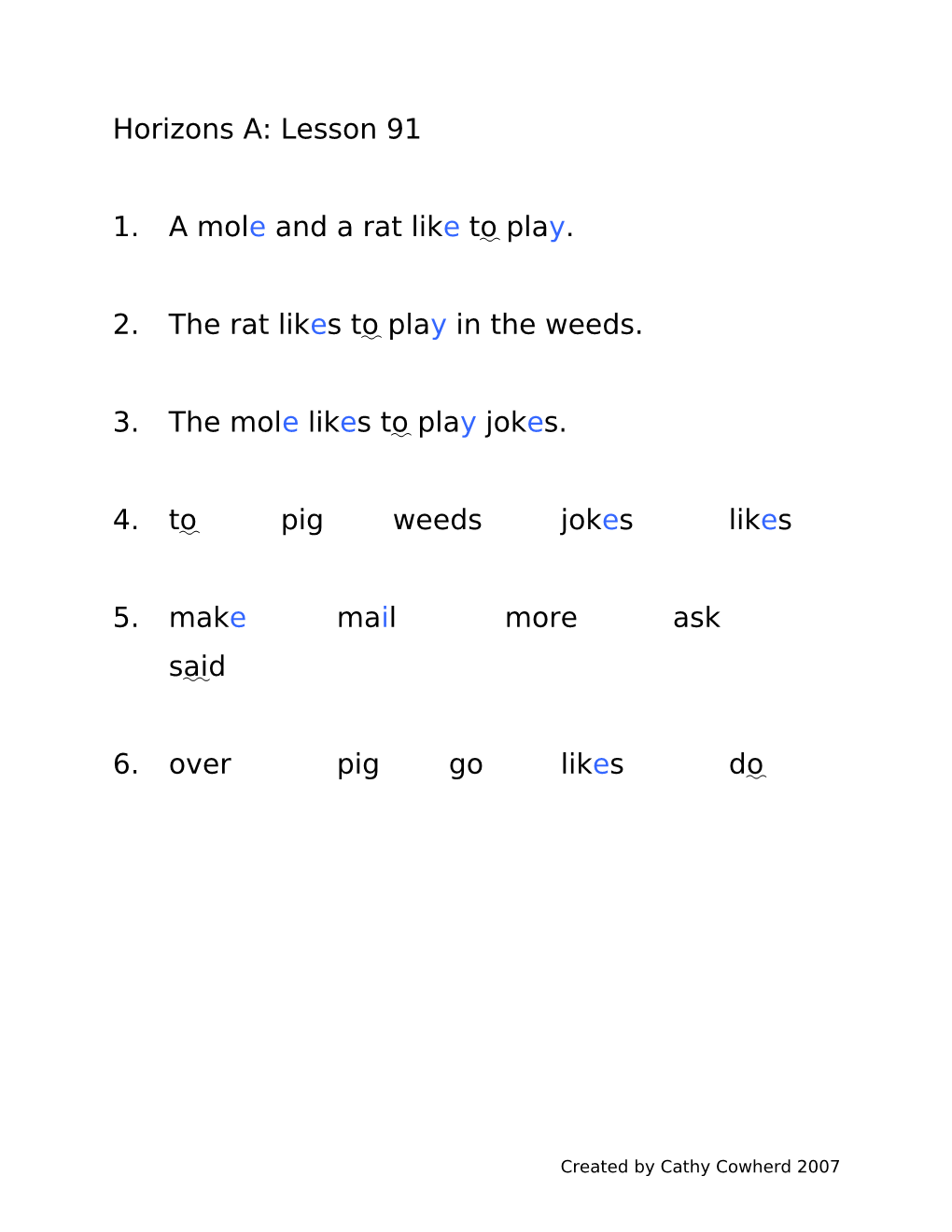 1. a Mole and a Rat Like to Play