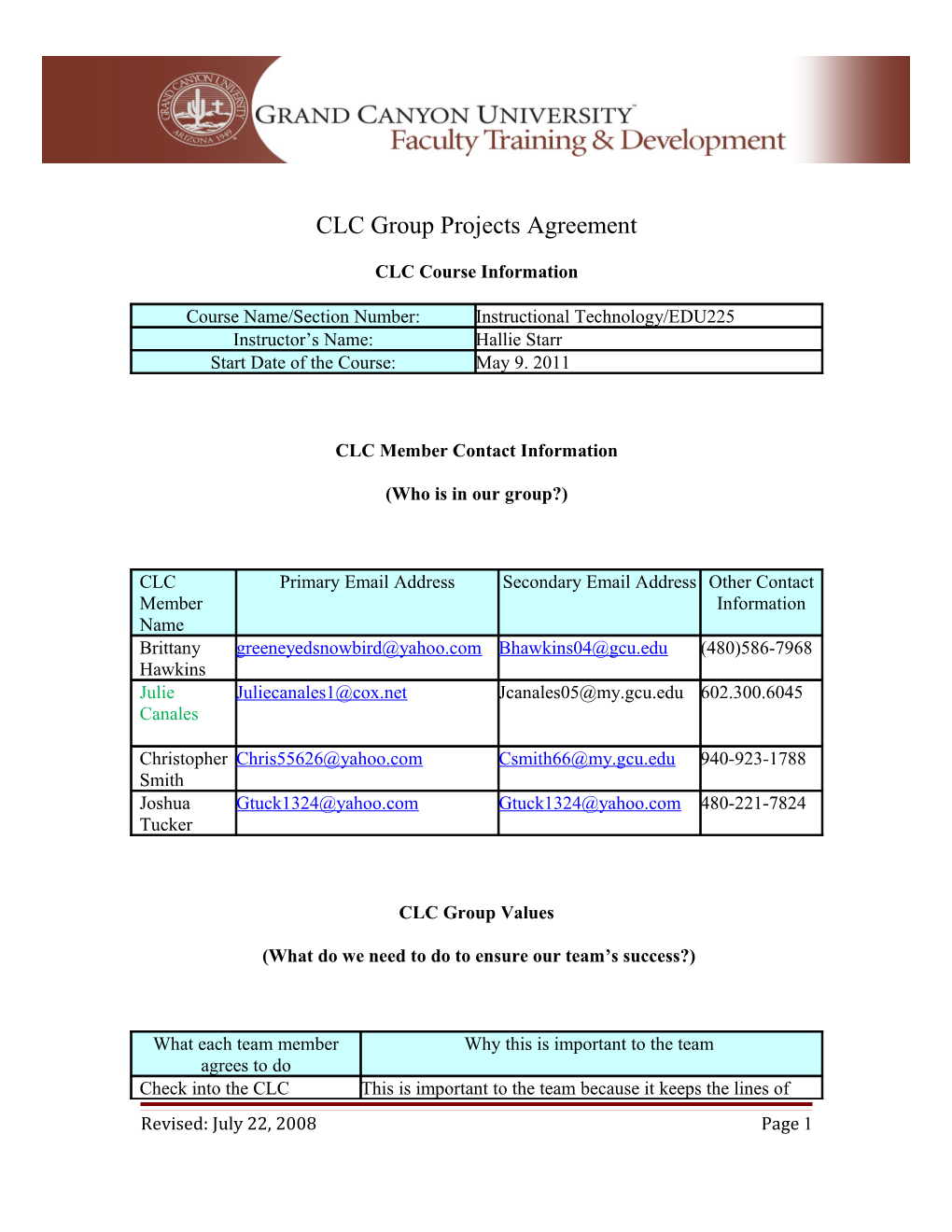 2-6 CLC Group Projects Agreement