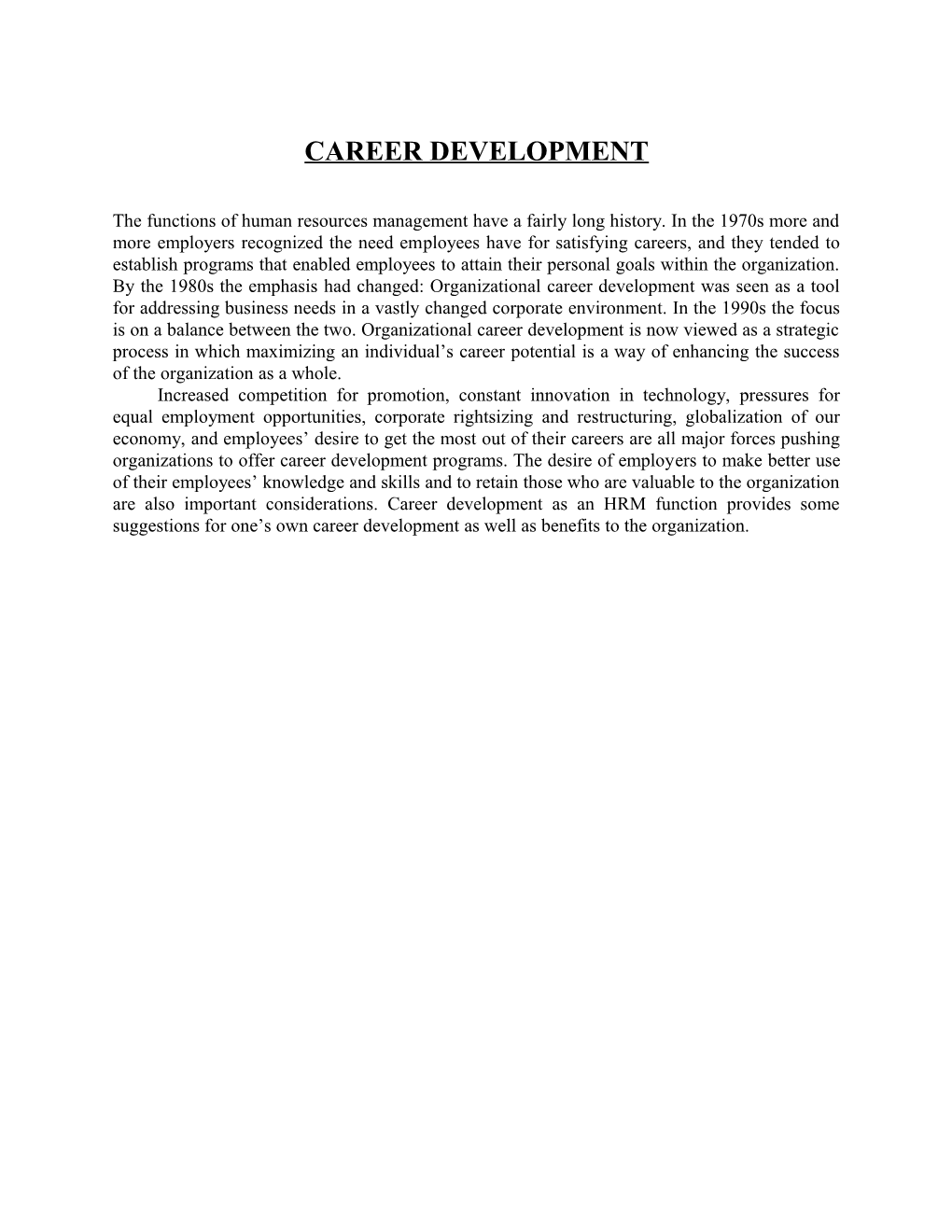 Career Development