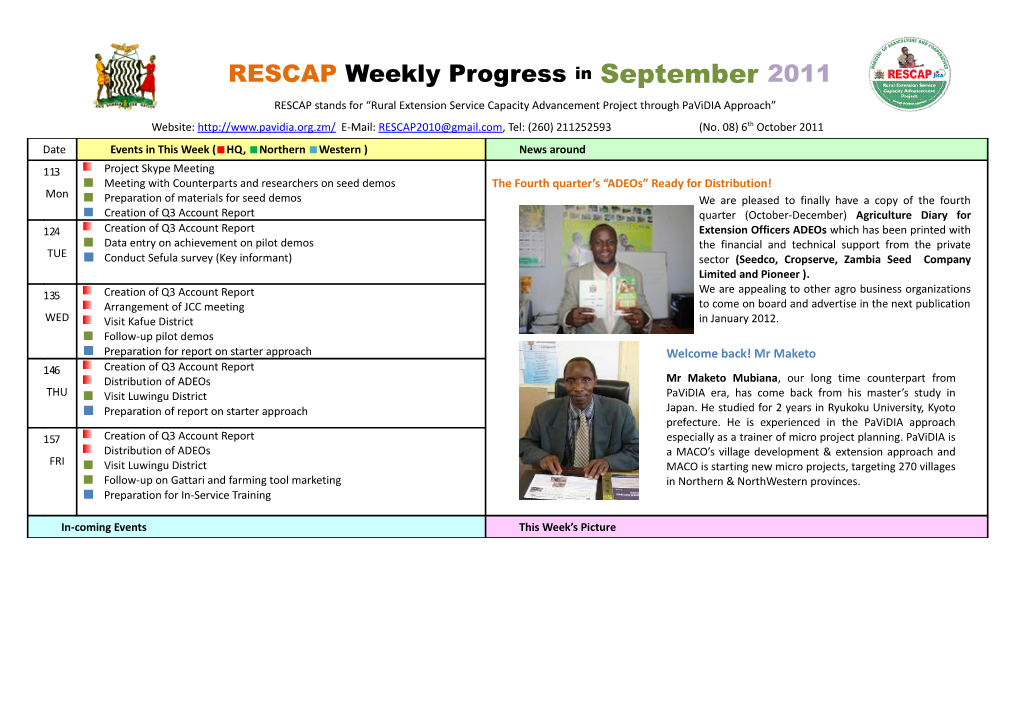 RESCAP Weekly Bulletin in March 2011