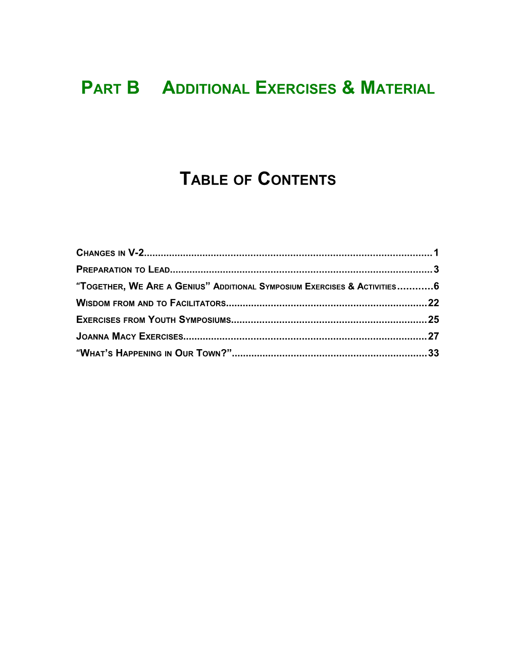 Part B Additional Exercises & Material