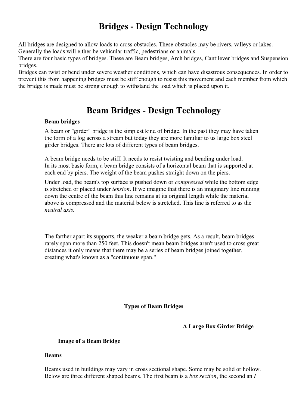 Bridges - Design Technology