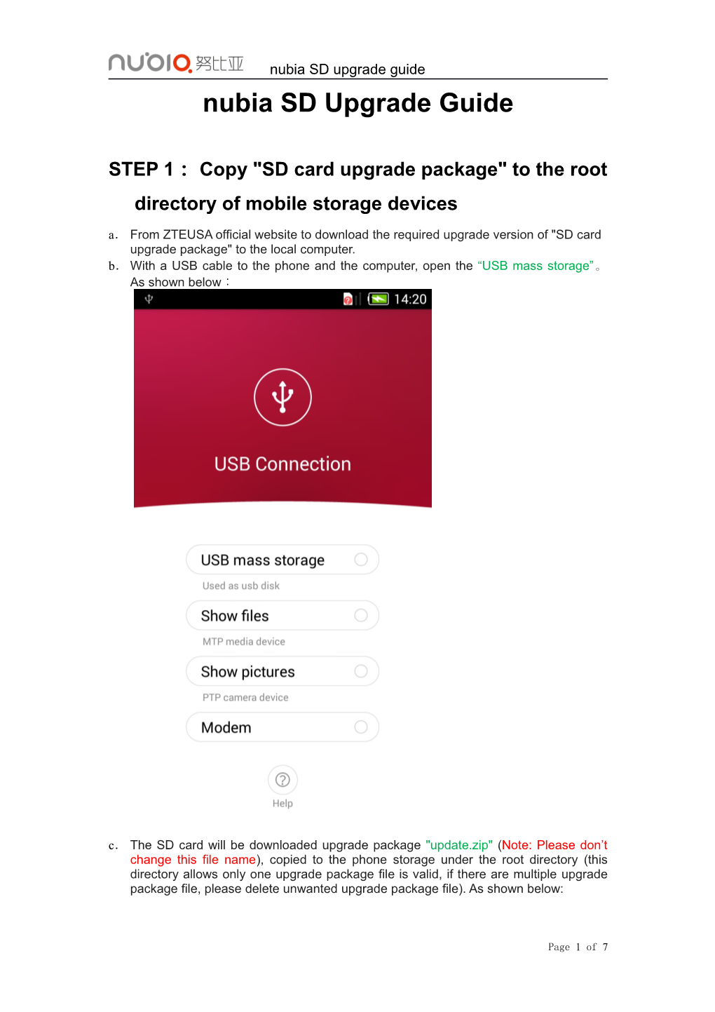 1 STEP 1 Copy SD Card Upgrade Package to the Root Directory of Mobile Storage Devices