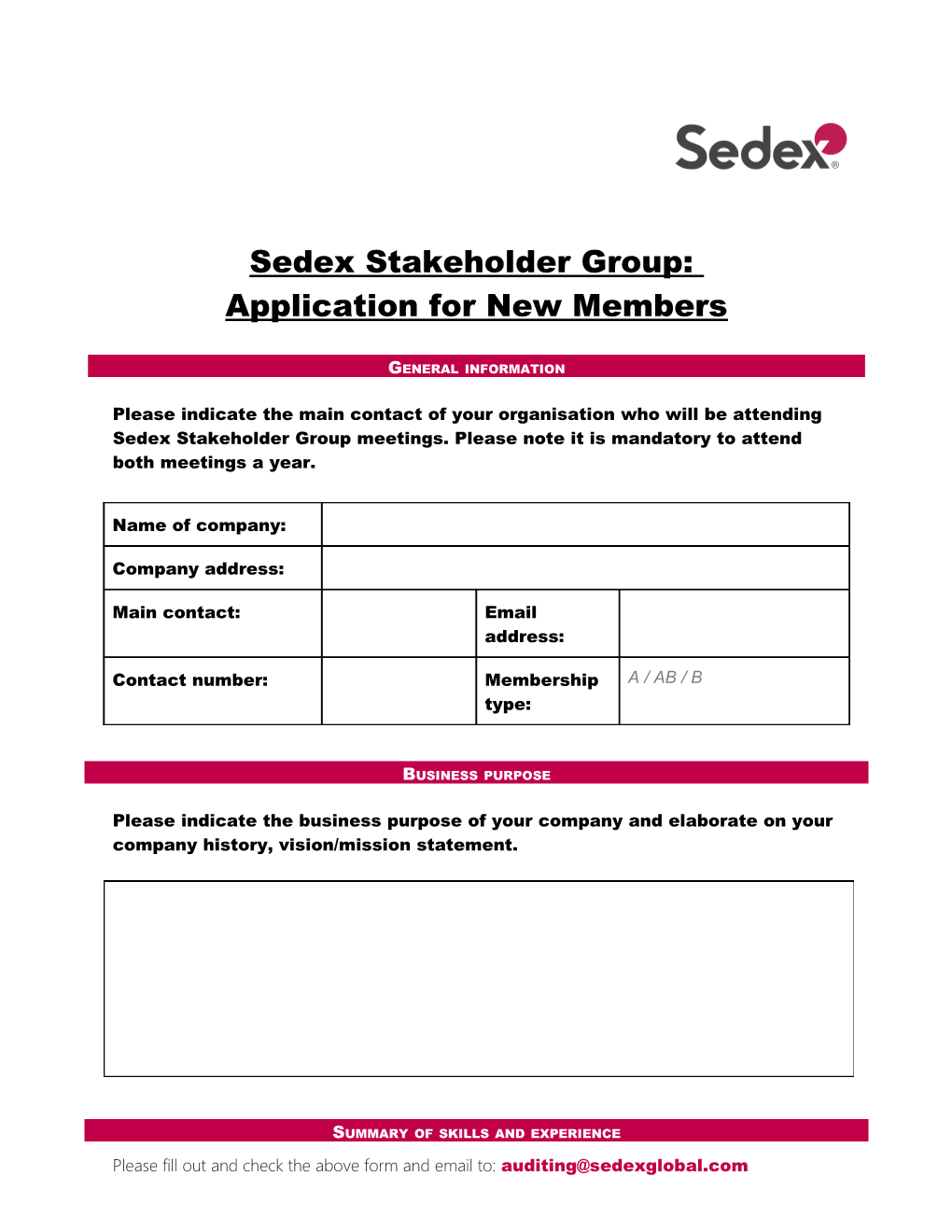 Application for New Members