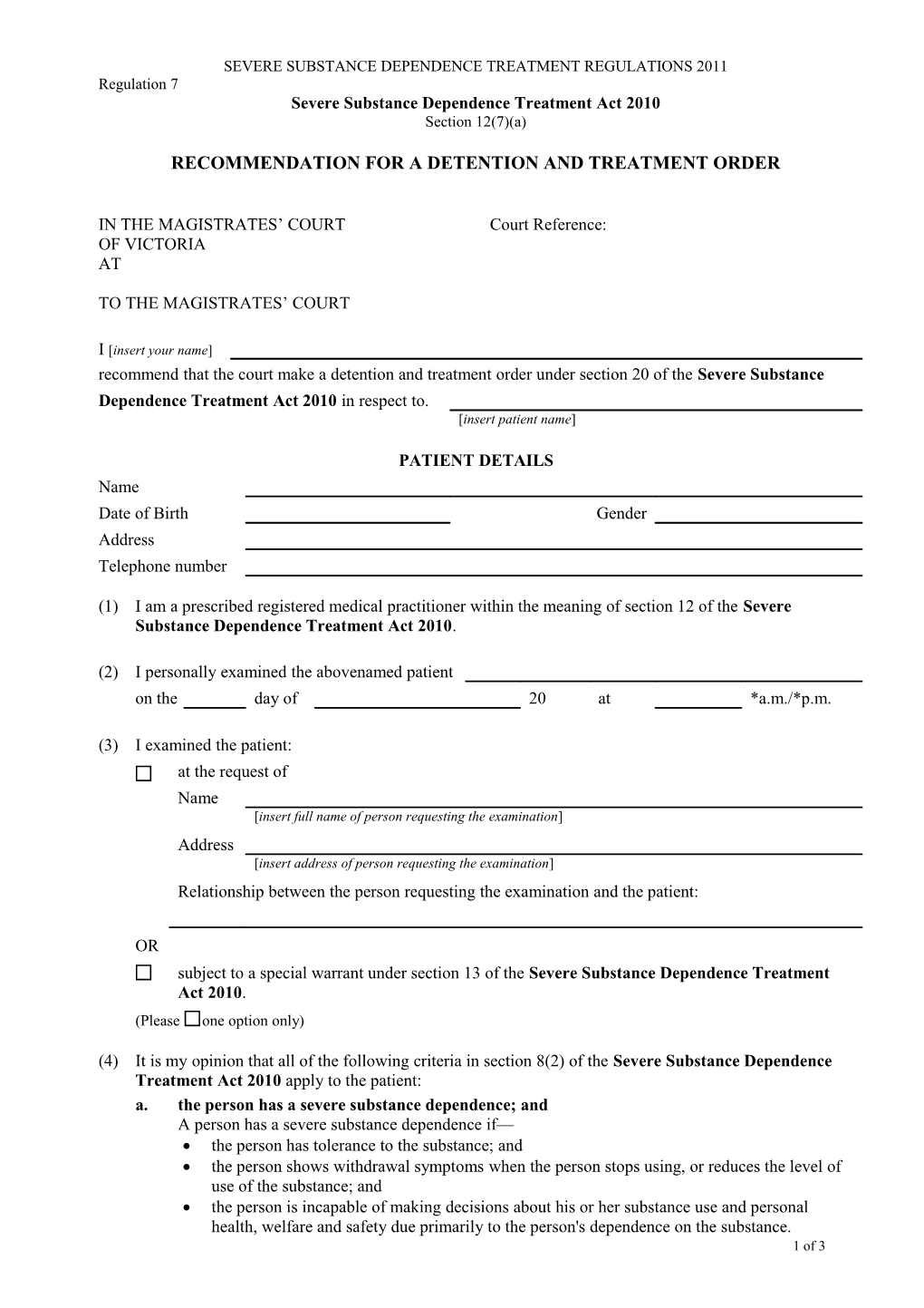 Civil Form 3C -Ch2 Affidavit in Support of Enforcement (Word 88KB)