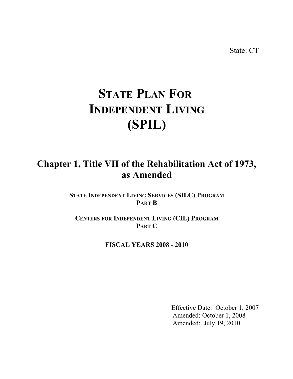 State Plan for Independent Living Performance Plan (MS Word)