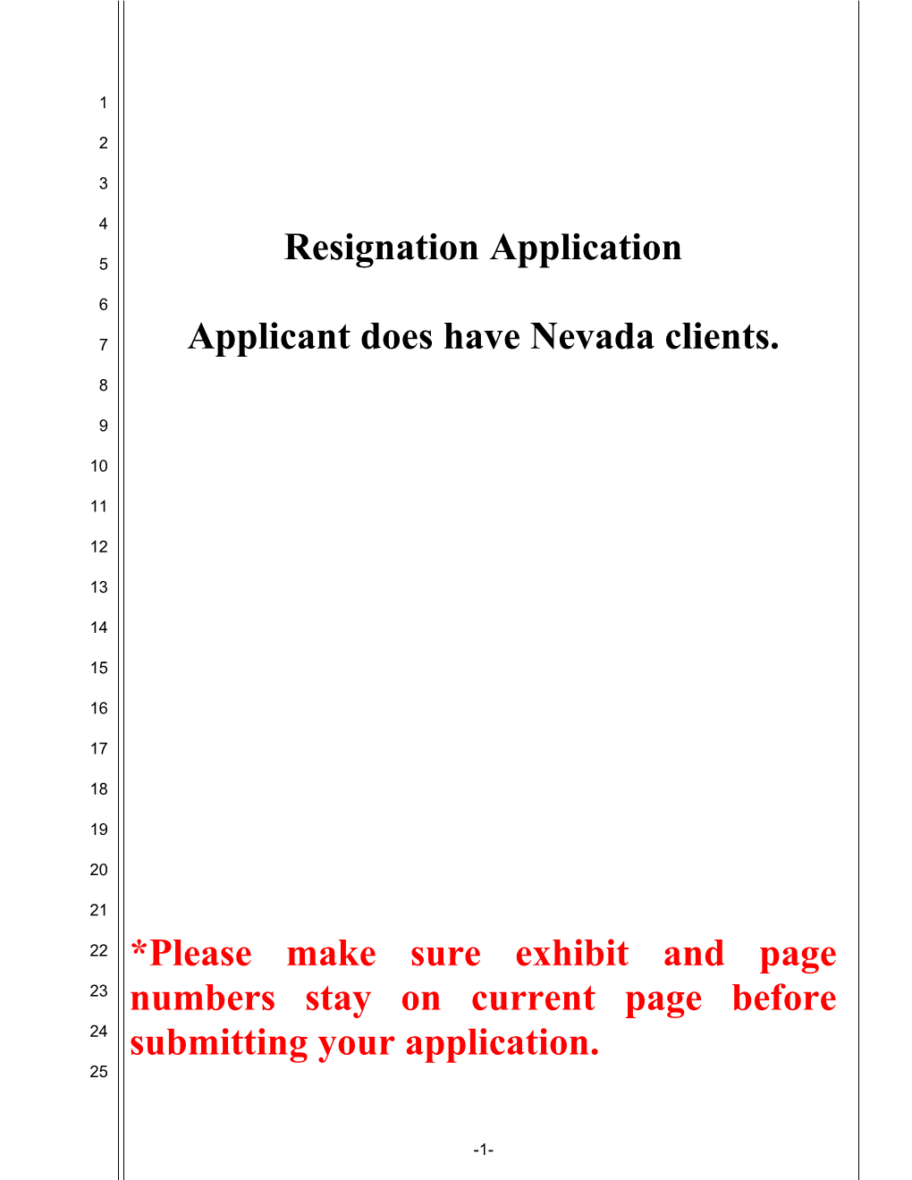 Applicant Does Have Nevada Clients