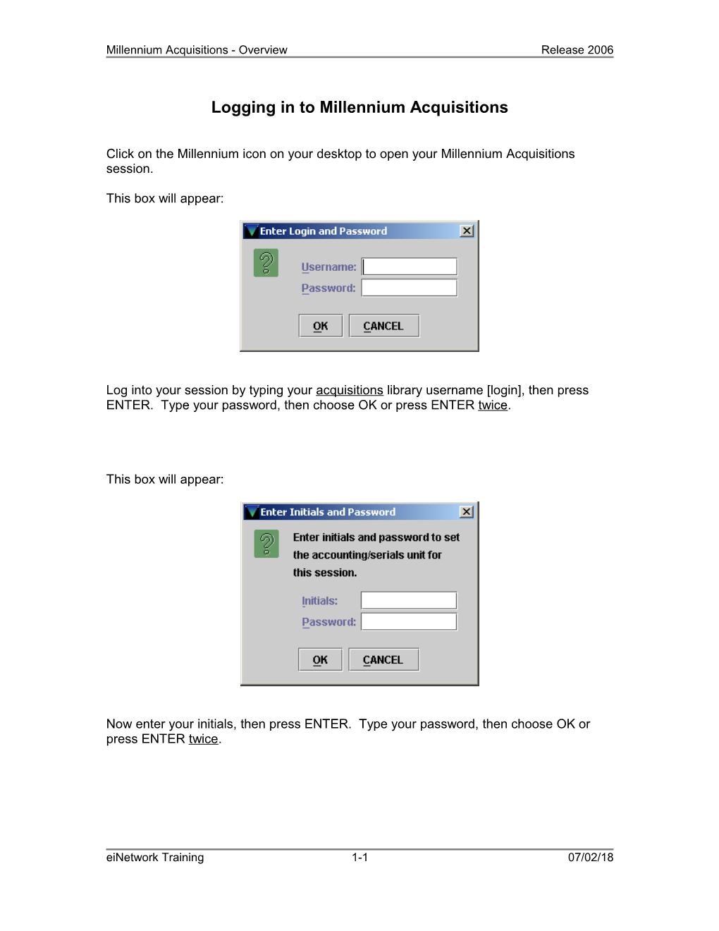 Millennium Acquisitions - Overview Release 2006