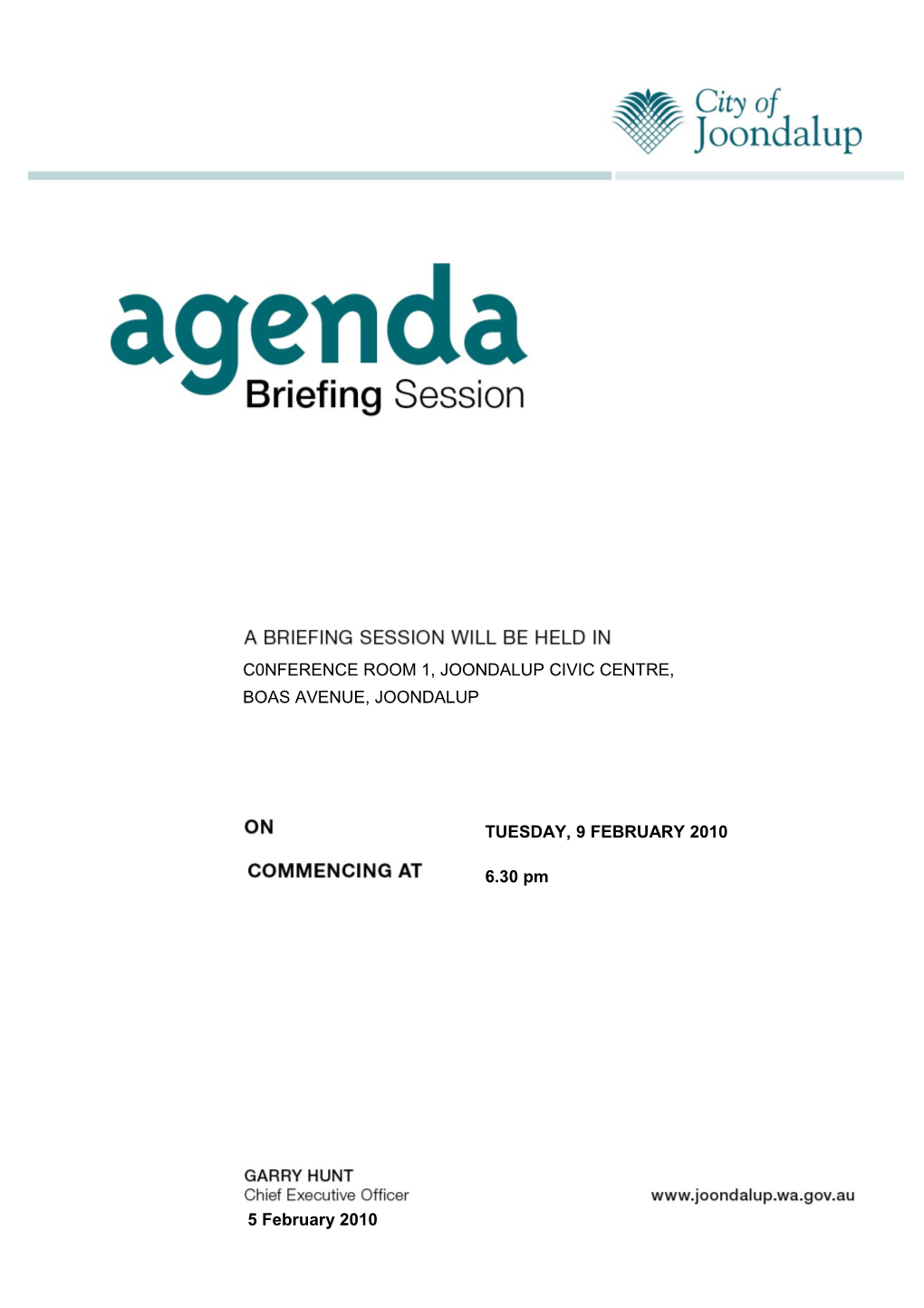 City of Joondalup - Agenda for Meeting of Council - 24.11.98