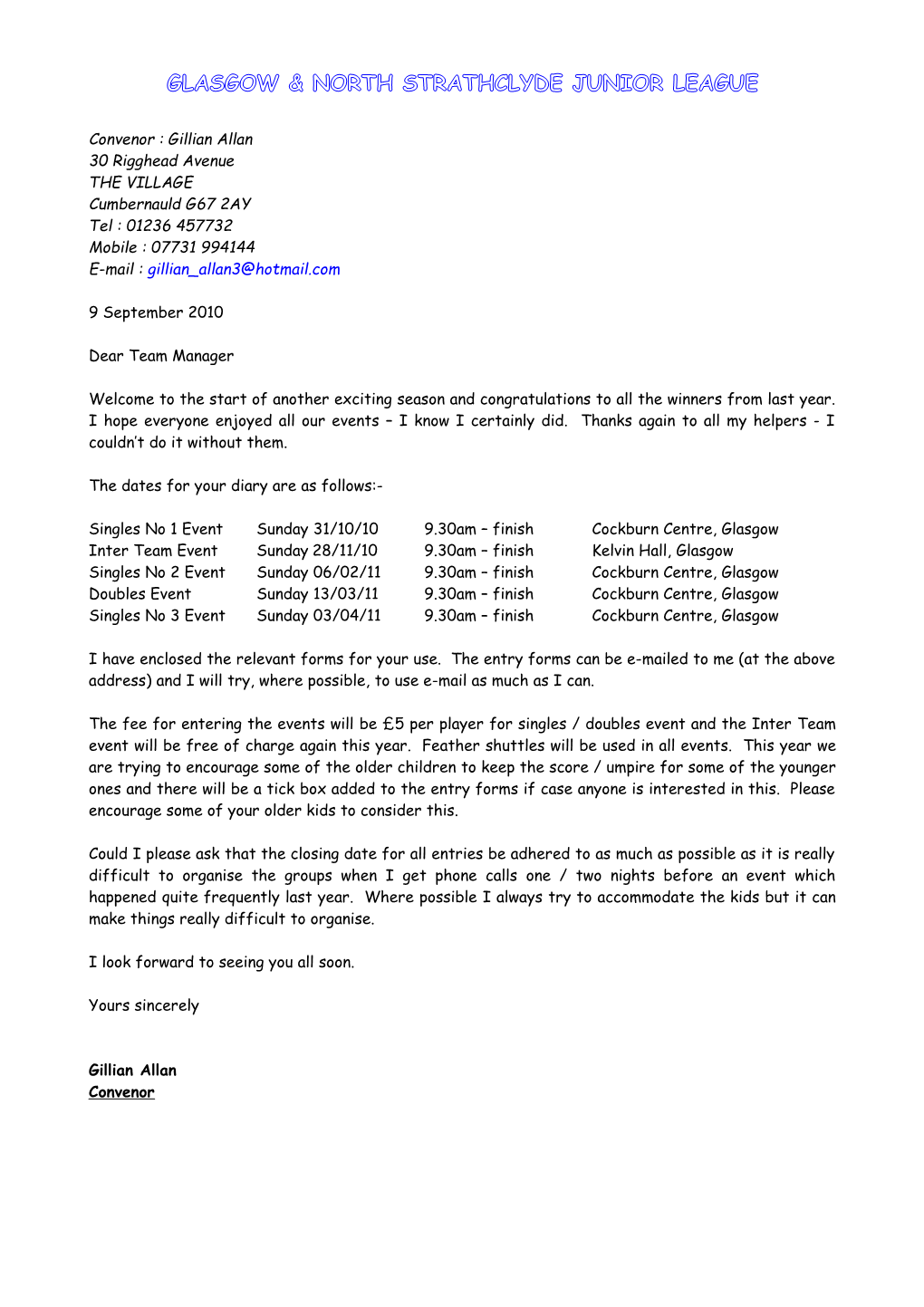 Stirling & District Badminton League