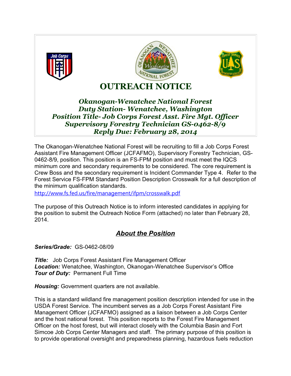 Outreach Announcement Opportunity