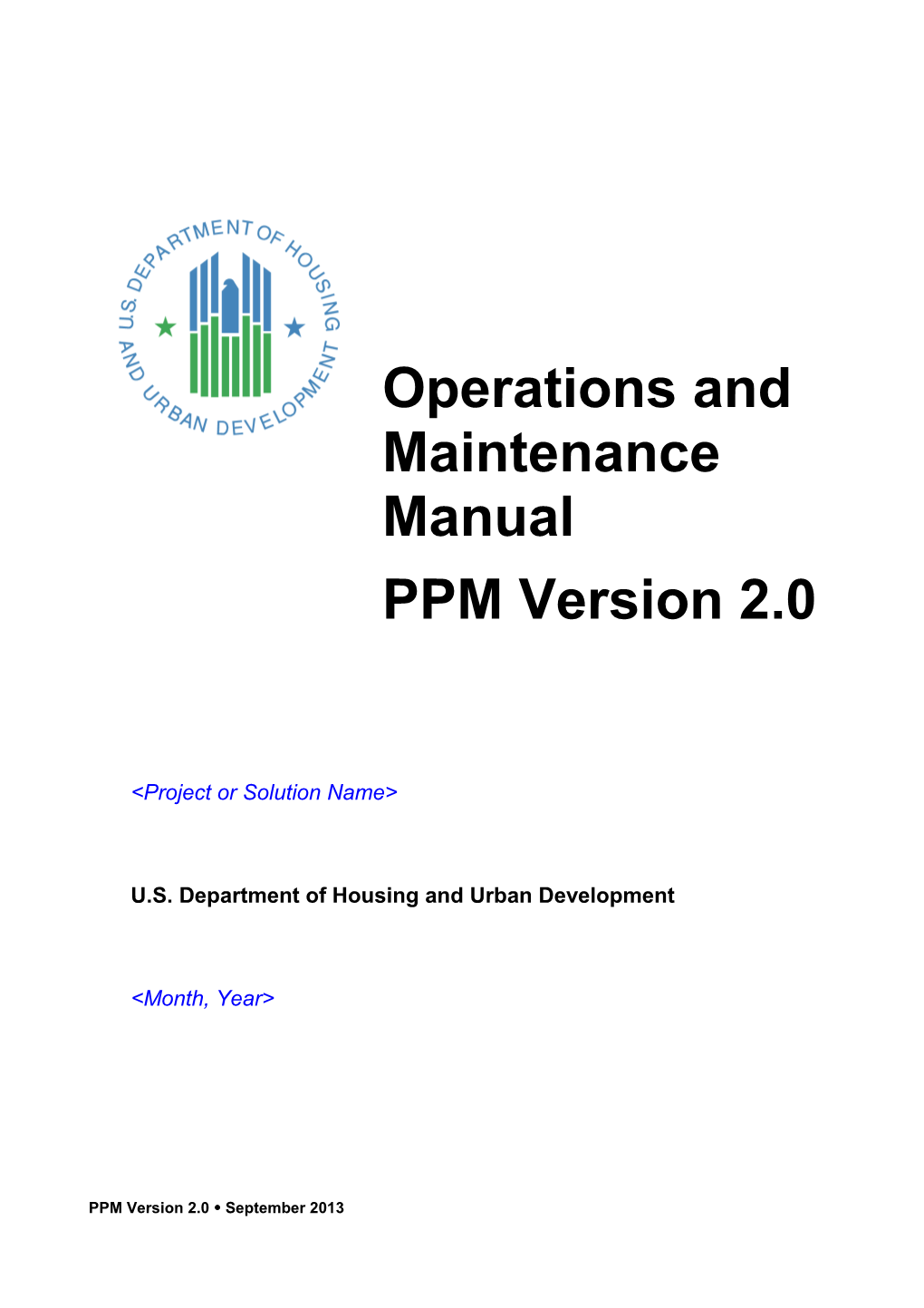 Operations and Maintenance Manual