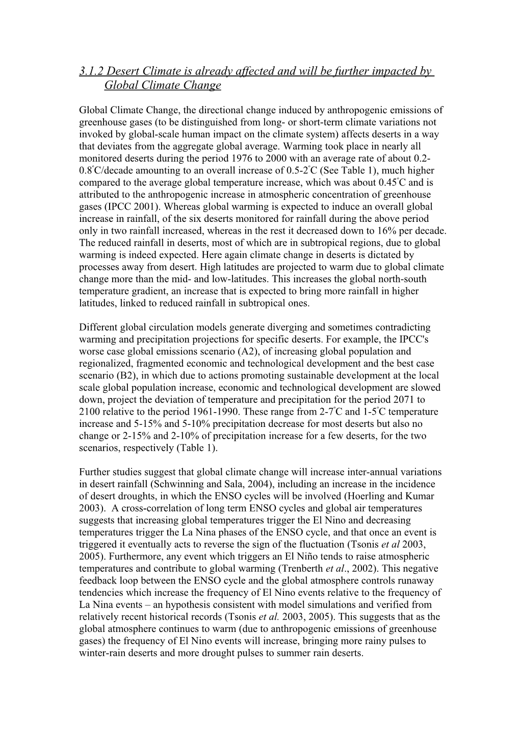 3.1.2 Desert Climate Is Already Affected and Will Be Further Impacted by Global Climate Change