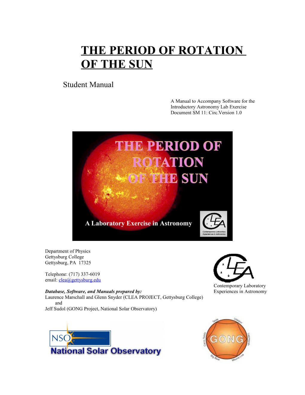The Period of Rotation of the Sun s1