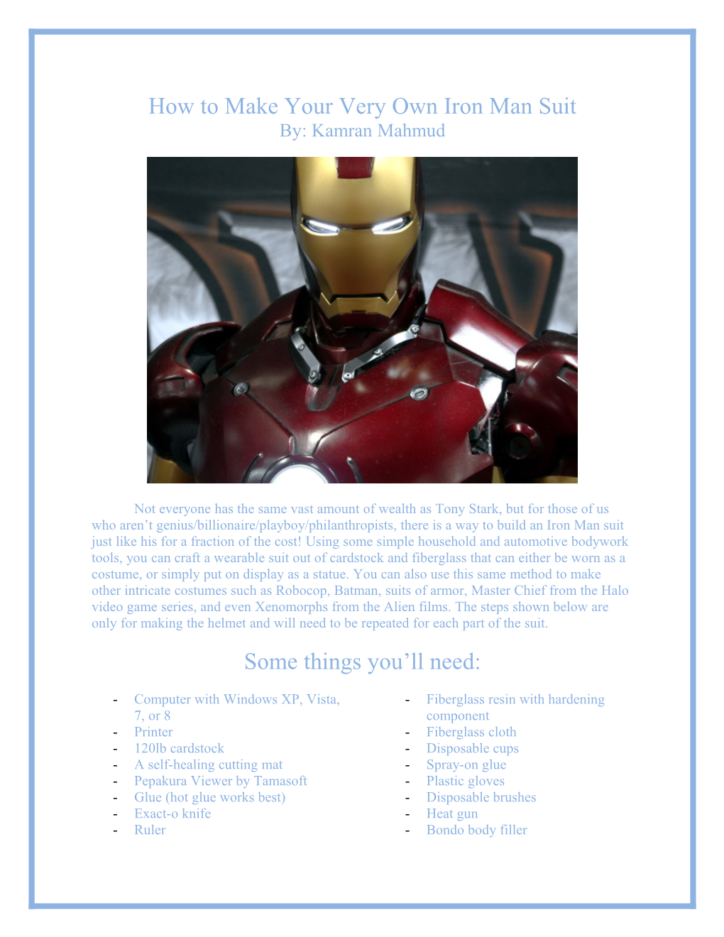 How to Make Your Very Own Iron Man Suit