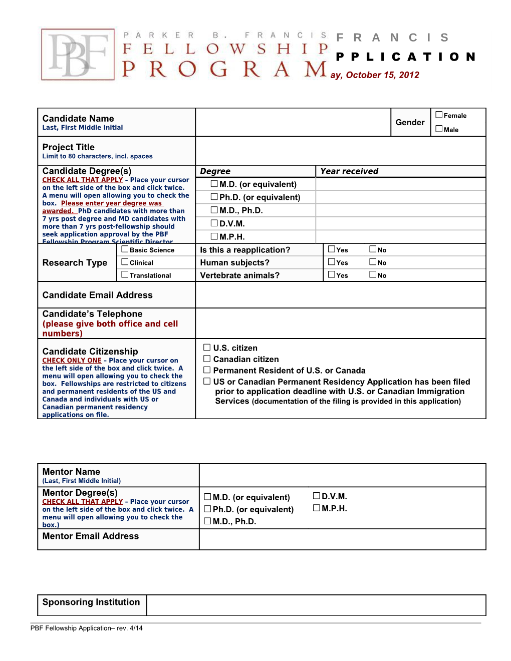 PHS 398, Fp1 (Rev. 9/04), Face Page, Form Page 1