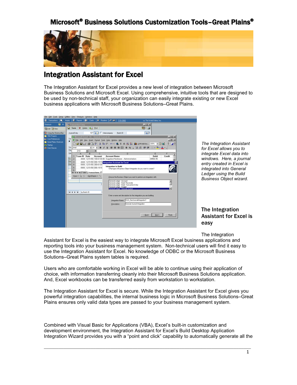 Integration Assistant for Excel Fact Sheet