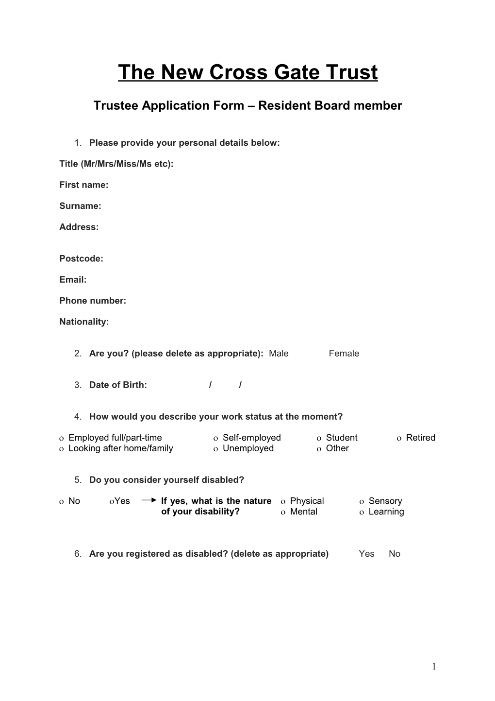 New Cross Gate NDC Expo Registration Form